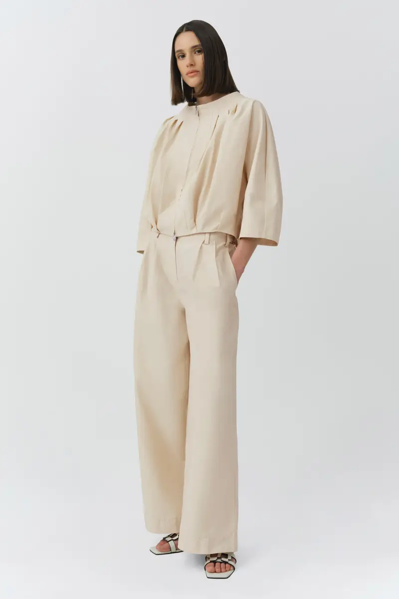 Simkhai Jess Pleated Cotton Faille Jacket | Thumbnail 4 Simkhai Jess Pleated Cotton Faille Jacket | Thumbnail 4