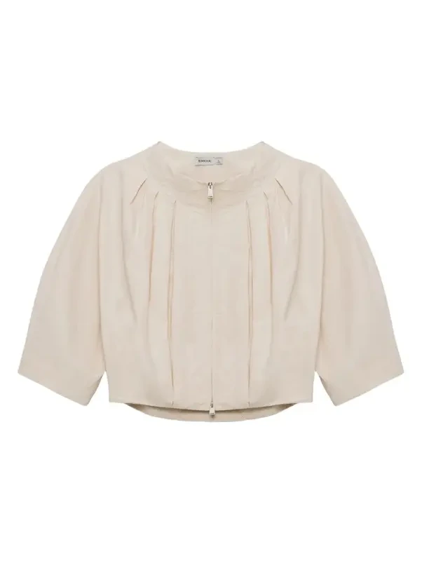 Jess Pleated Cotton Faille Jacket Jess Pleated Cotton Faille Jacket