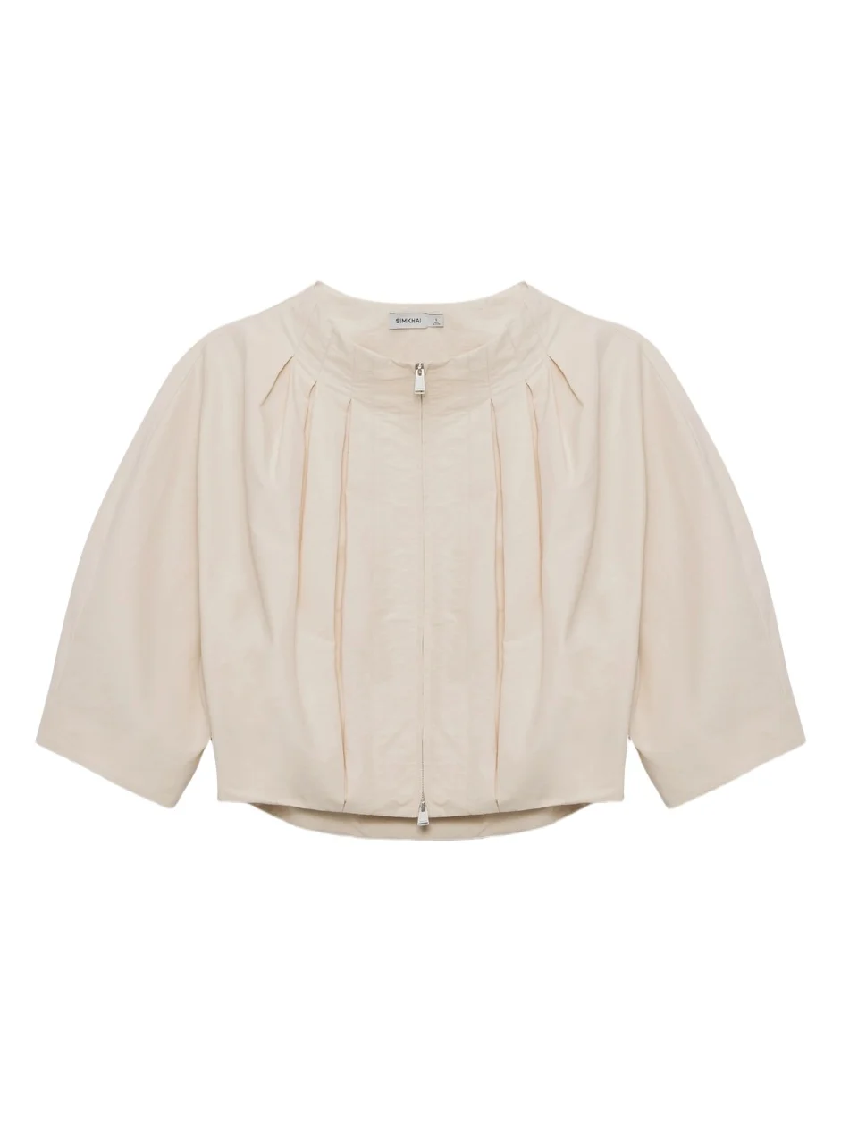 Simkhai Jess Pleated Cotton Faille Jacket