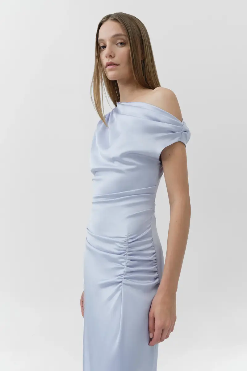 Simkhai Joanna Off Shoulder Satin Midi Dress | Thumbnail 3 Simkhai Joanna Off Shoulder Satin Midi Dress | Thumbnail 3