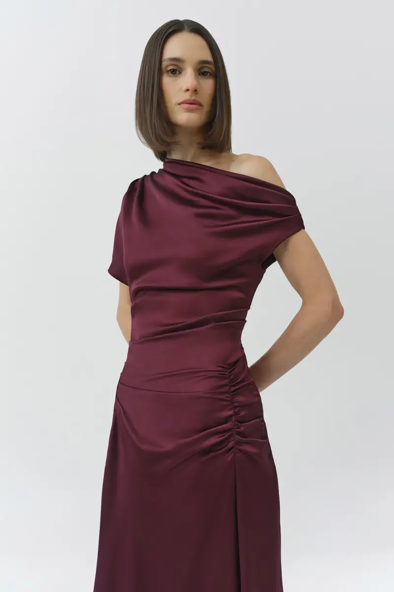 Simkhai Joanna Off Shoulder Satin Midi Dress | Thumbnail 3 Simkhai Joanna Off Shoulder Satin Midi Dress | Thumbnail 3