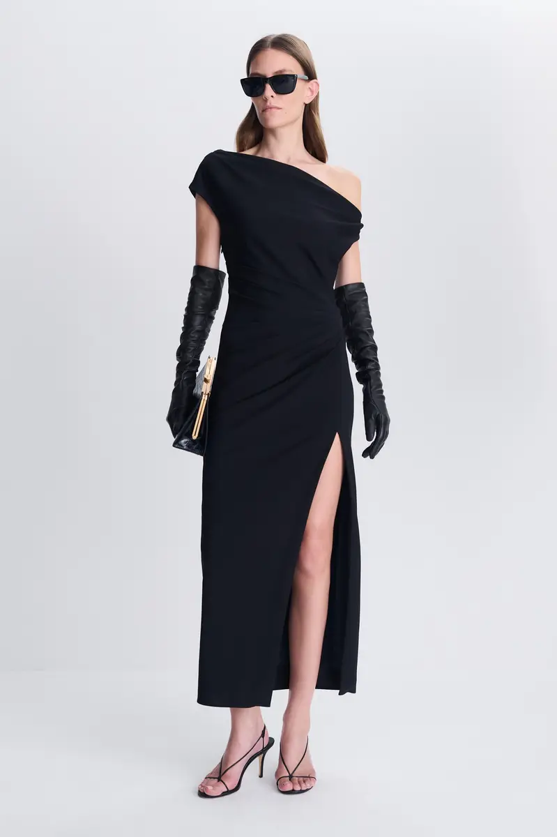 Simkhai Josefine Draped Midi Dress | Thumbnail 2 Simkhai Josefine Draped Midi Dress | Thumbnail 2