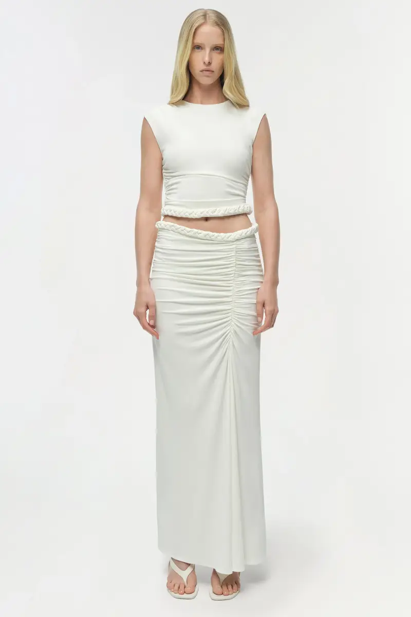 Simkhai Juna Draped Jersey Midi Skirt | Thumbnail 8