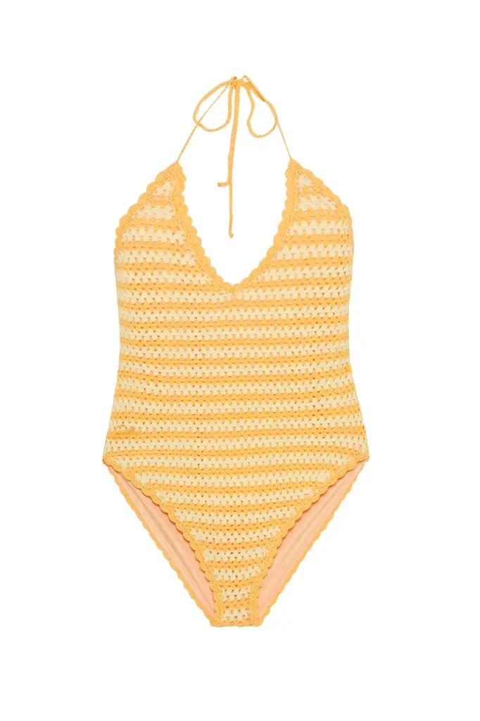 Simkhai Karoline Crochet Halter One Piece