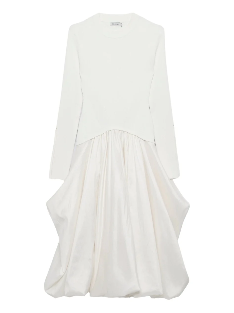 Kenlie Taffeta Knit Midi Dress Kenlie Taffeta Knit Midi Dress