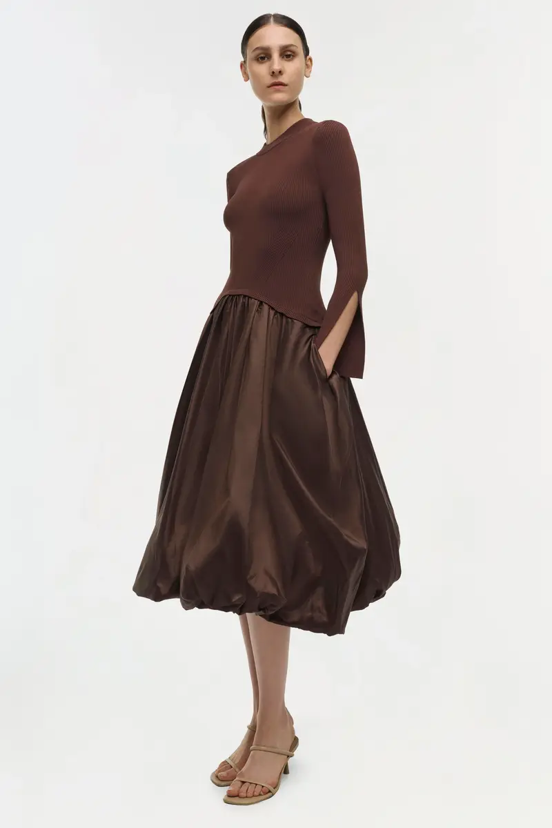 Simkhai Kenlie Taffeta Knit Midi Dress | Thumbnail 2 Simkhai Kenlie Taffeta Knit Midi Dress | Thumbnail 2