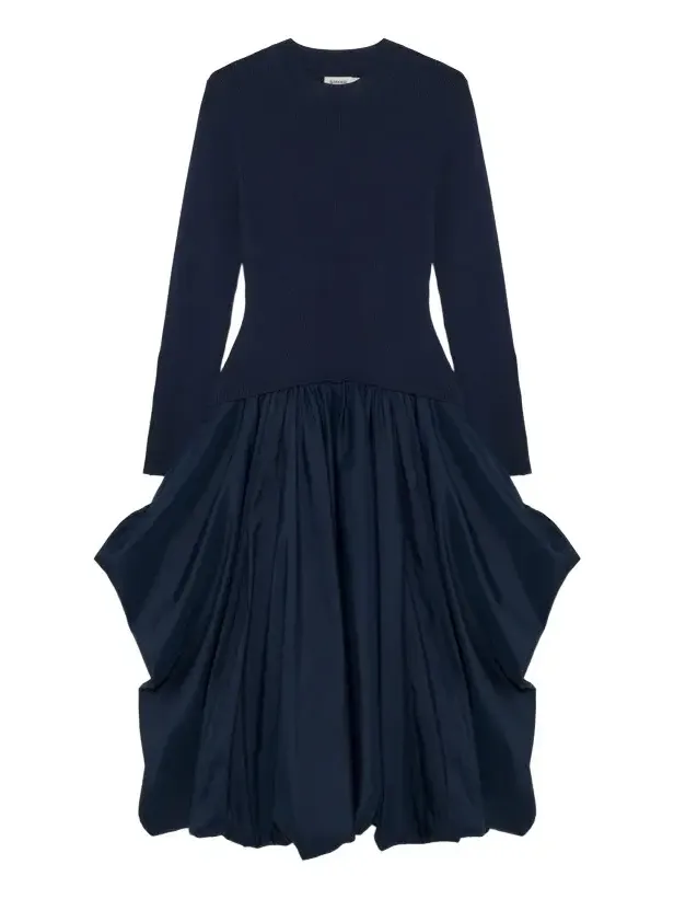 Kenlie Taffeta Knit Midi Dress Kenlie Taffeta Knit Midi Dress