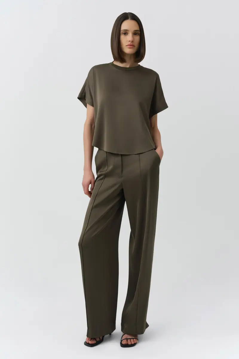 Simkhai Kyra Wide Leg Satin Pant | Thumbnail 4 Simkhai Kyra Wide Leg Satin Pant | Thumbnail 4