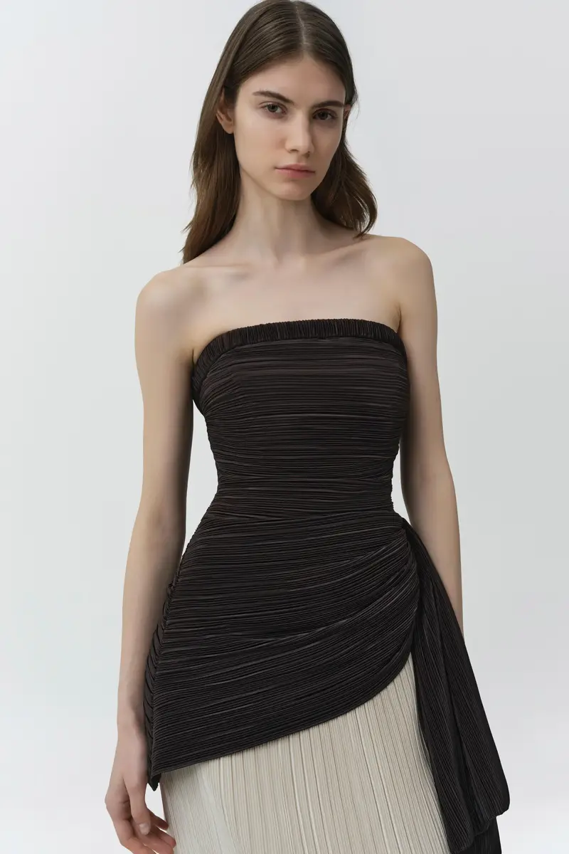 Simkhai Laia Plisse Bustier Gown | Thumbnail 3 Simkhai Laia Plisse Bustier Gown | Thumbnail 3