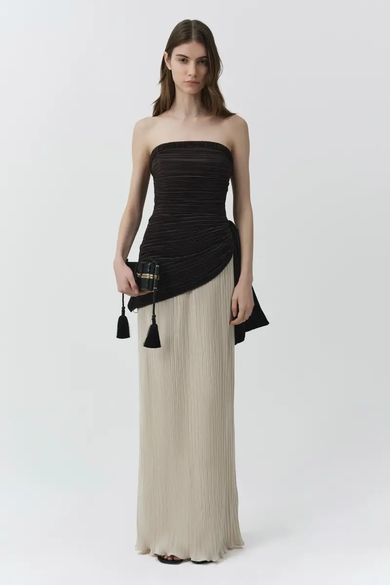 Simkhai Laia Plisse Bustier Gown | Thumbnail 4 Simkhai Laia Plisse Bustier Gown | Thumbnail 4