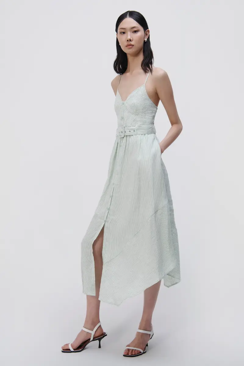 Simkhai Leighton Striped Linen Midi Dress | Thumbnail 3 Simkhai Leighton Striped Linen Midi Dress | Thumbnail 3