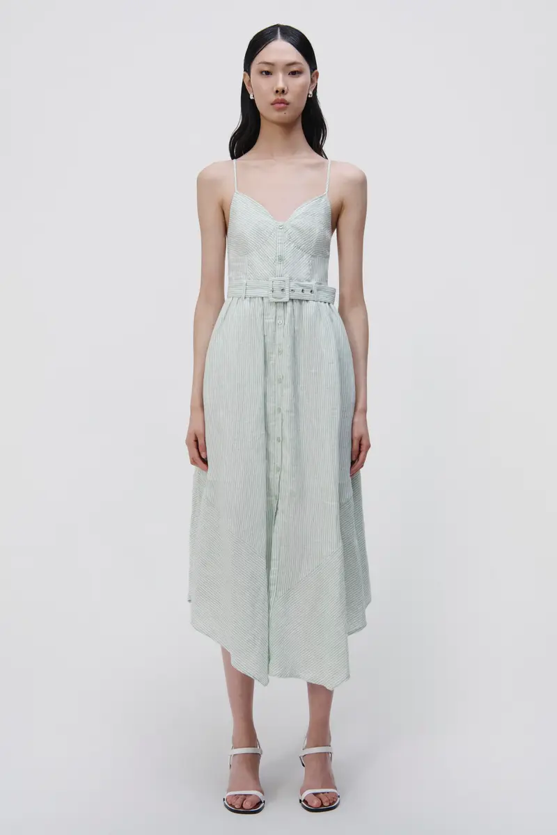 Simkhai Leighton Striped Linen Midi Dress | Thumbnail 5 Simkhai Leighton Striped Linen Midi Dress | Thumbnail 5