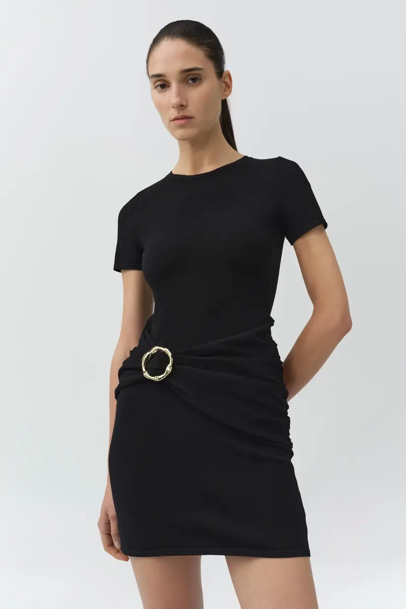 Simkhai Leni Draped Knit Mini Dress | Thumbnail 3 Simkhai Leni Draped Knit Mini Dress | Thumbnail 3