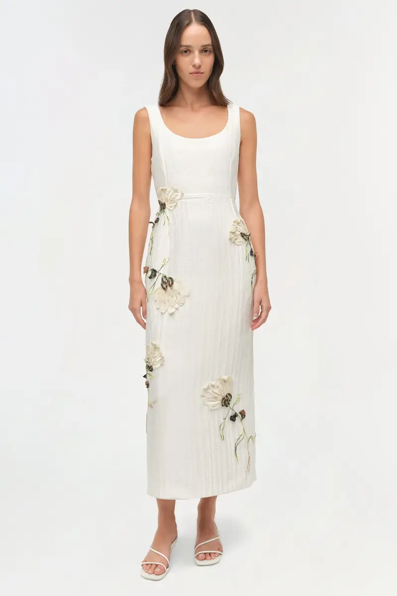 Simkhai Lilibeth Floral Jacquard Midi Dress | Thumbnail 2 Simkhai Lilibeth Floral Jacquard Midi Dress | Thumbnail 2