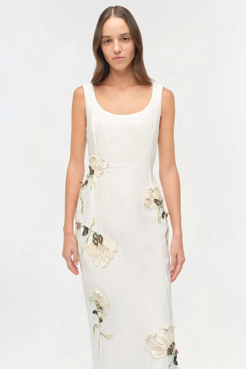 Simkhai Lilibeth Floral Jacquard Midi Dress | Thumbnail 3 Simkhai Lilibeth Floral Jacquard Midi Dress | Thumbnail 3