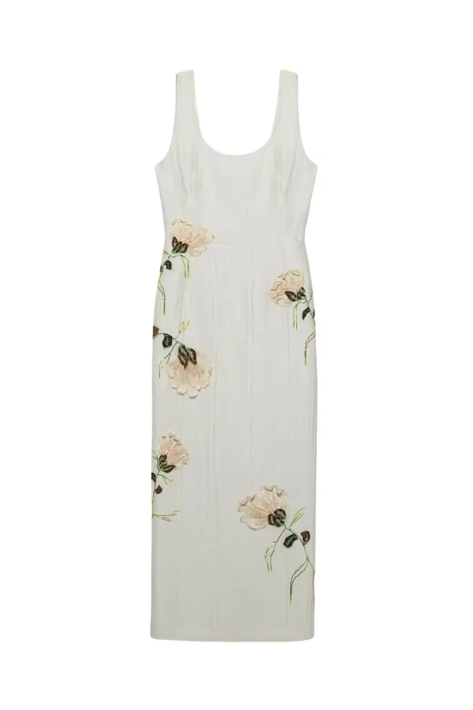 Simkhai Lilibeth Floral Jacquard Midi Dress