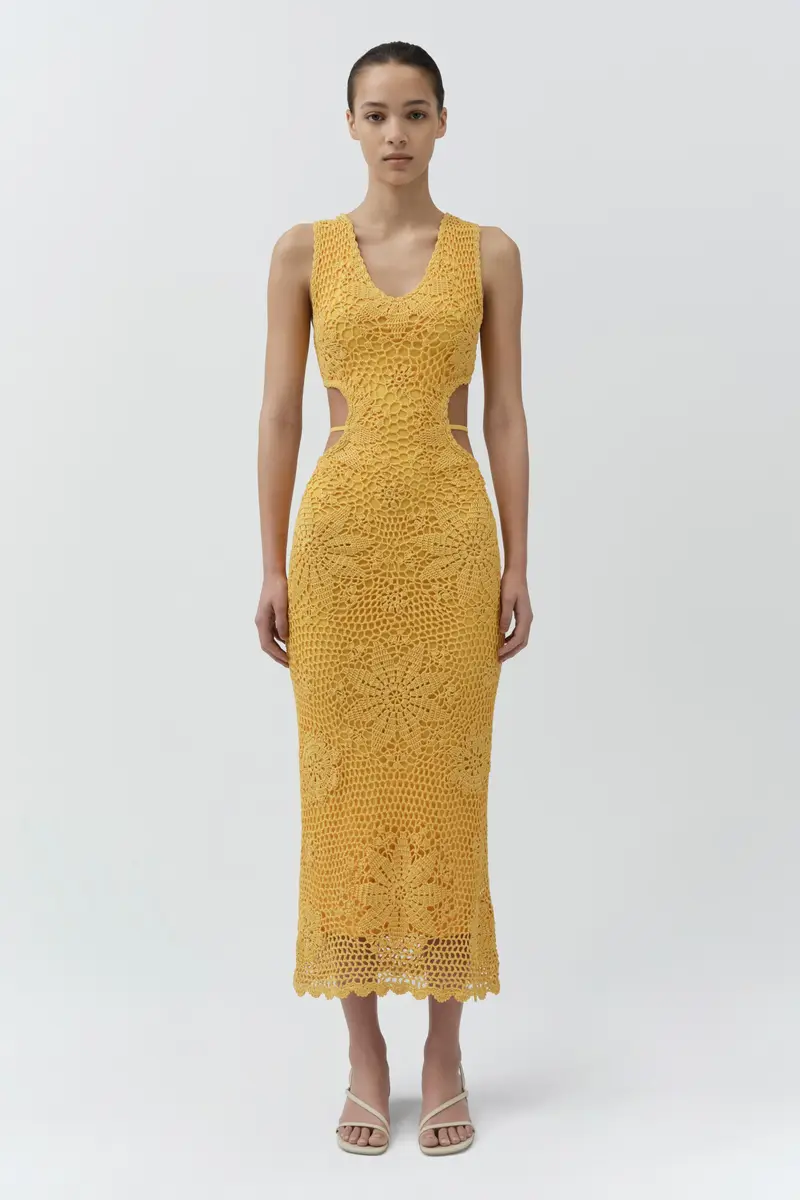 Simkhai Lyla Crochet Midi Dress | Thumbnail 2 Simkhai Lyla Crochet Midi Dress | Thumbnail 2