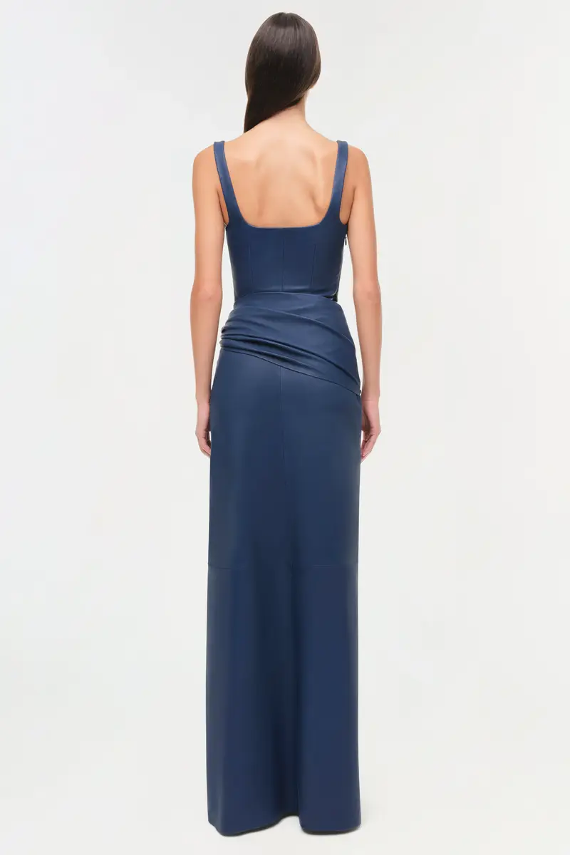 Simkhai Lyle Draped Leather Dress | Thumbnail 6