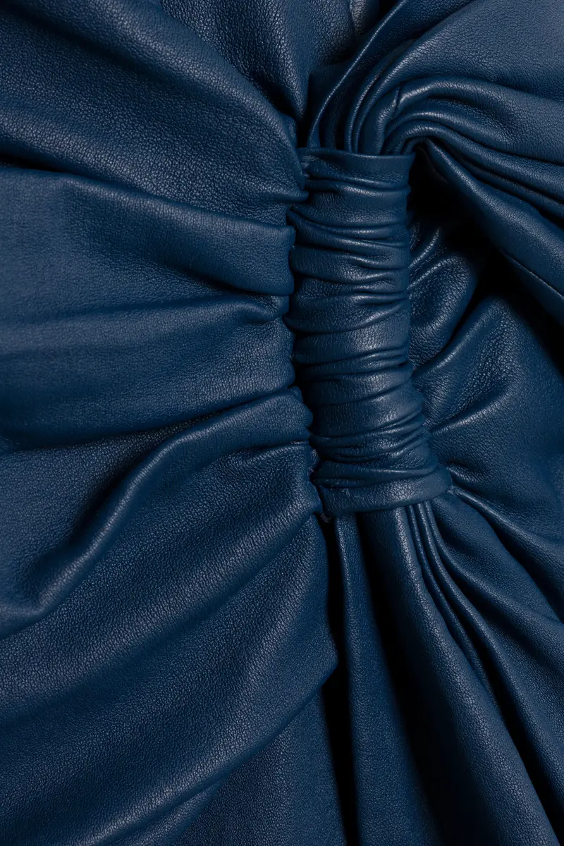 Simkhai Lyle Draped Leather Dress | Thumbnail 8