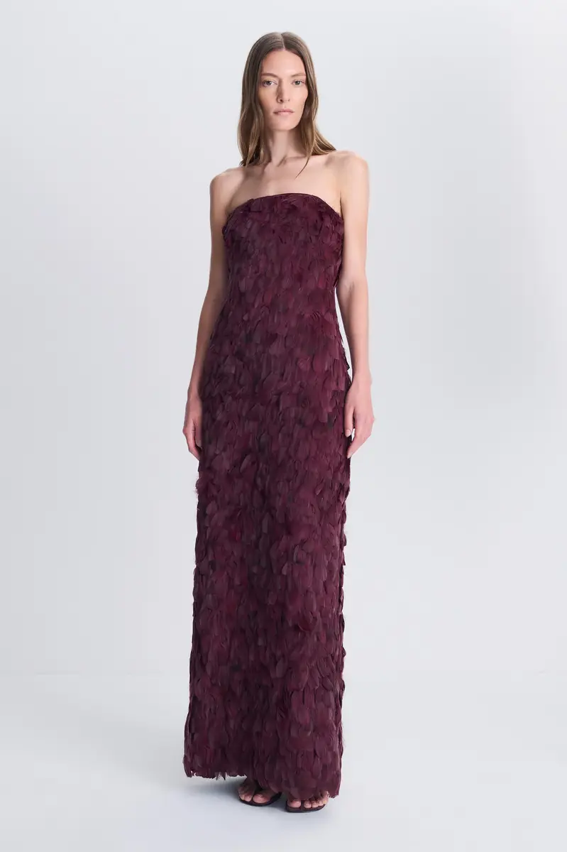Simkhai Malvina Feather Gown | Thumbnail 2 Simkhai Malvina Feather Gown | Thumbnail 2