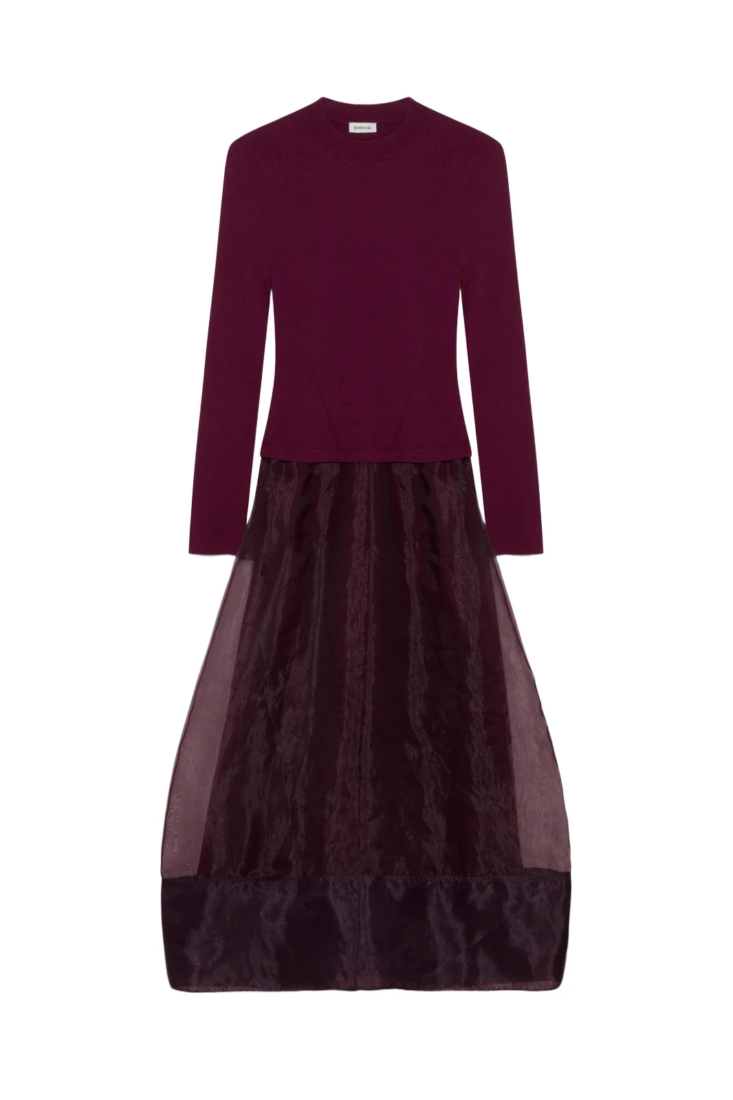 Maril Knit Organza Midi Dress Maril Knit Organza Midi Dress