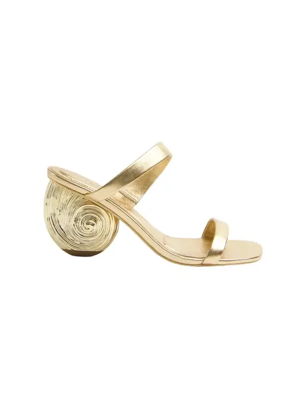 Marion Metallic Leather Shell Heel Marion Metallic Leather Shell Heel