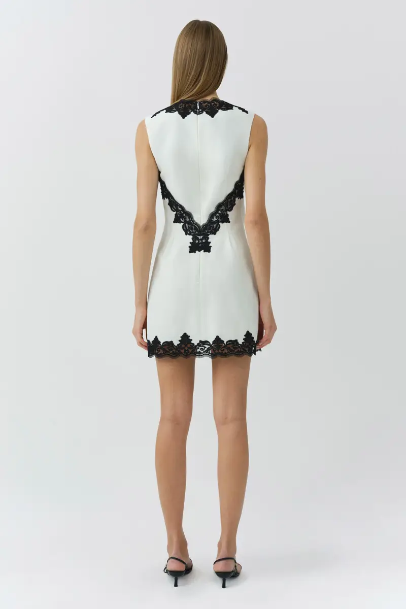 Simkhai Minna Cotton Faille Lace Mini Dress | Thumbnail 6
