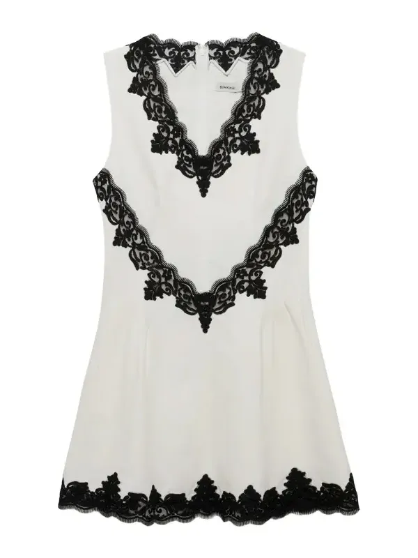 Minna Cotton Faille Lace Mini Dress Minna Cotton Faille Lace Mini Dress