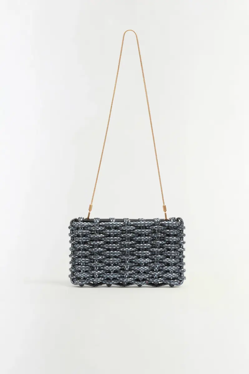 Simkhai Morgan Woven Rhinestone Clutch | Thumbnail 4 Simkhai Morgan Woven Rhinestone Clutch | Thumbnail 4