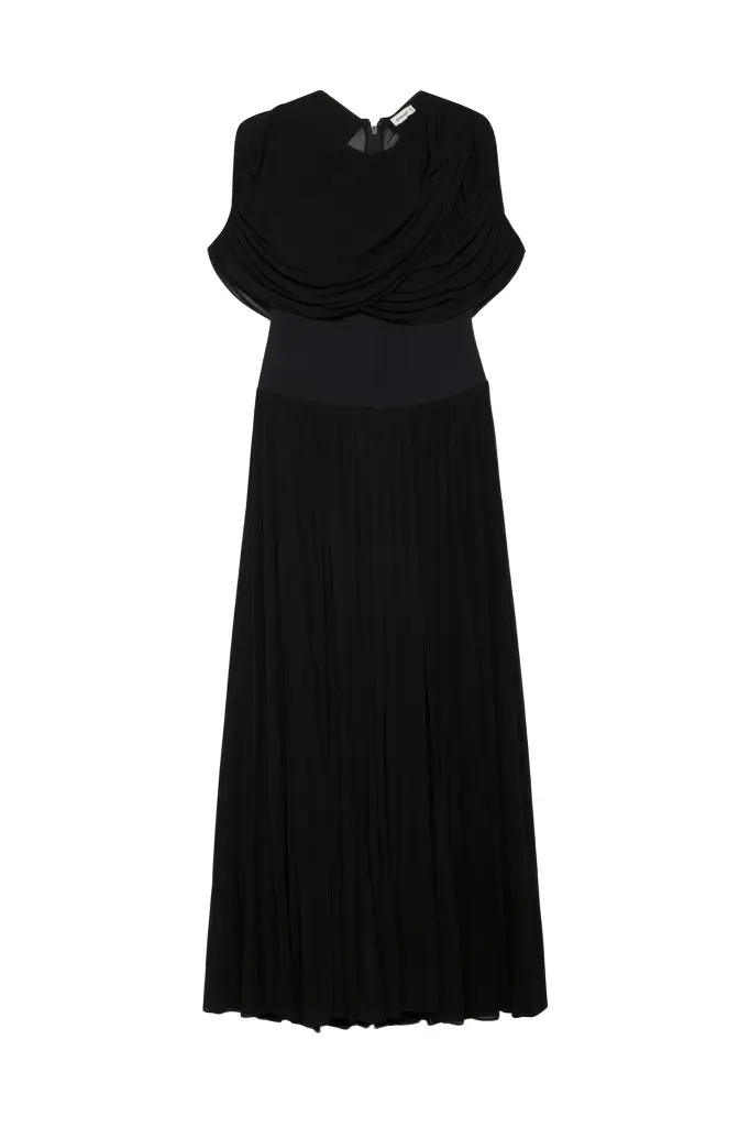 Simkhai Nancie Draped Jersey Cape Maxi Dress