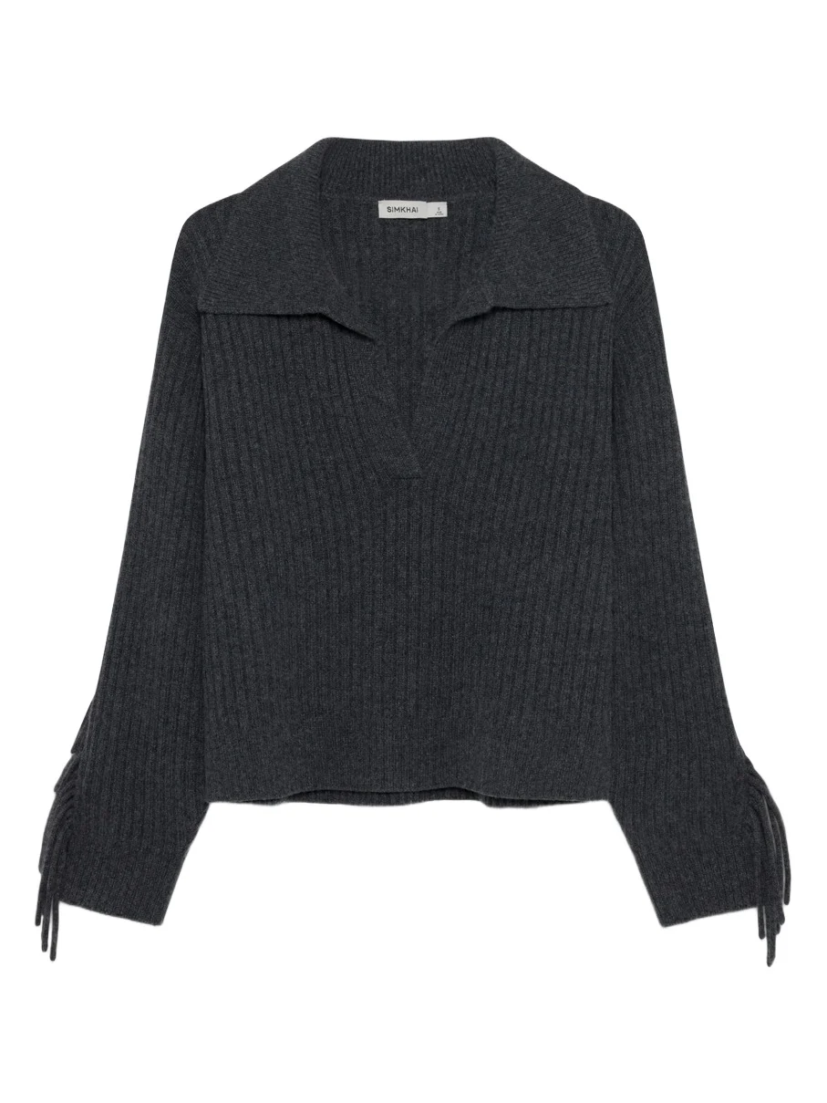 Natalia Collared Fringe Sweater