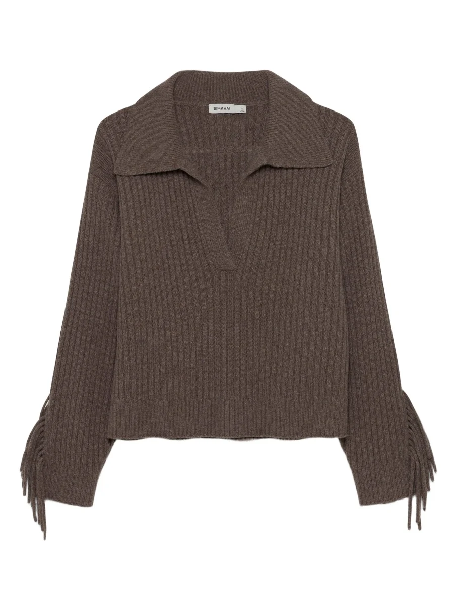 Natalia Collared Fringe Sweater