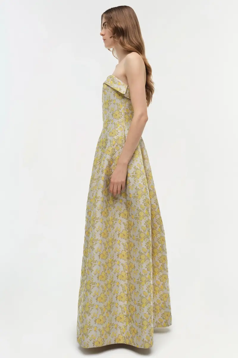 Simkhai Octavia Jacquard Strapless Gown | Thumbnail 4 Simkhai Octavia Jacquard Strapless Gown | Thumbnail 4