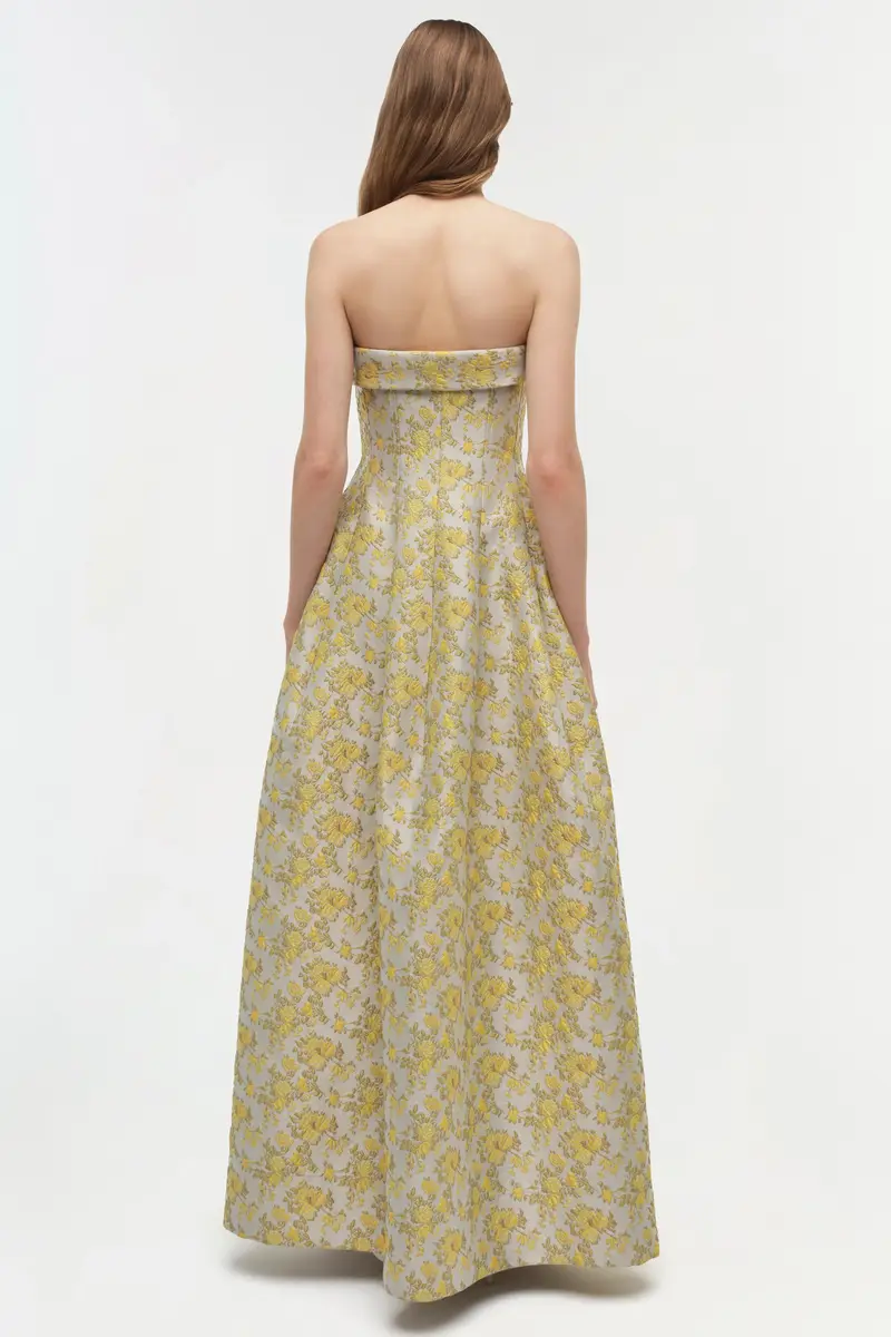 Simkhai Octavia Jacquard Strapless Gown | Thumbnail 5 Simkhai Octavia Jacquard Strapless Gown | Thumbnail 5