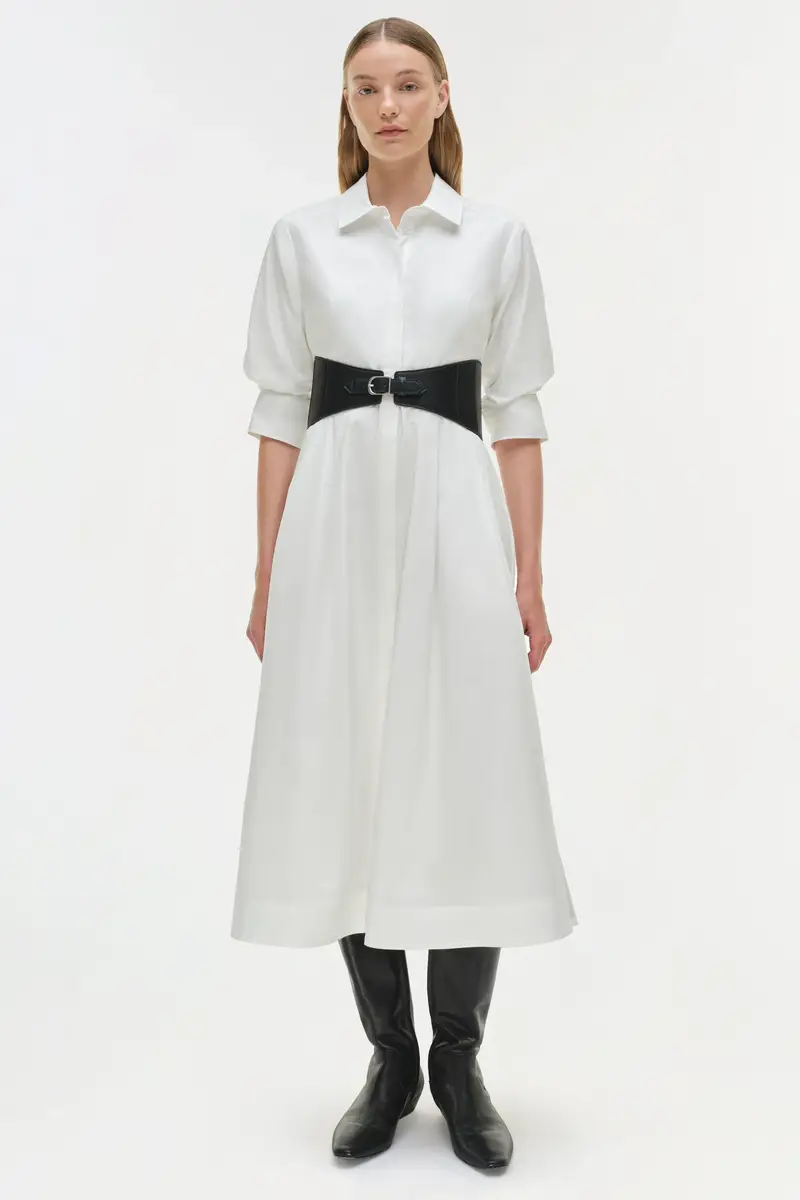 Simkhai Olson Belted Cotton Midi Dress | Thumbnail 3 Simkhai Olson Belted Cotton Midi Dress | Thumbnail 3