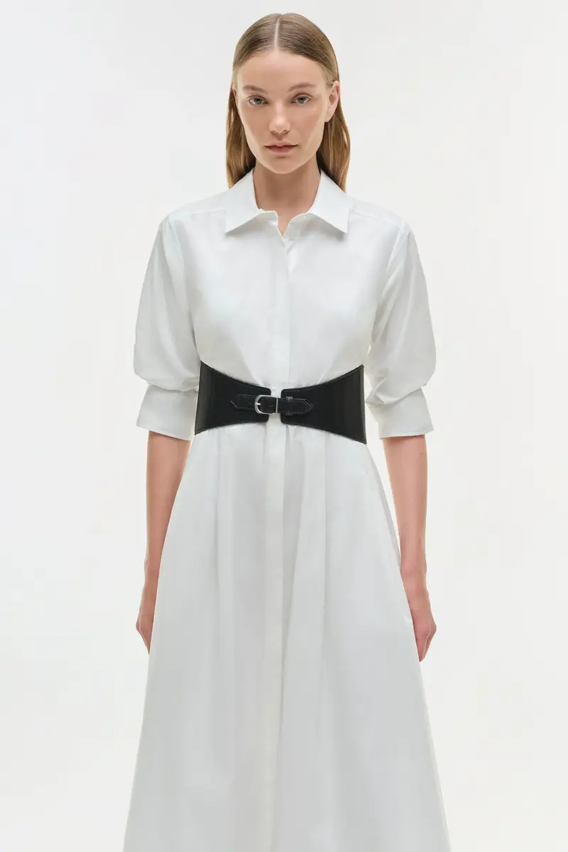 Simkhai Olson Belted Cotton Midi Dress | Thumbnail 4 Simkhai Olson Belted Cotton Midi Dress | Thumbnail 4