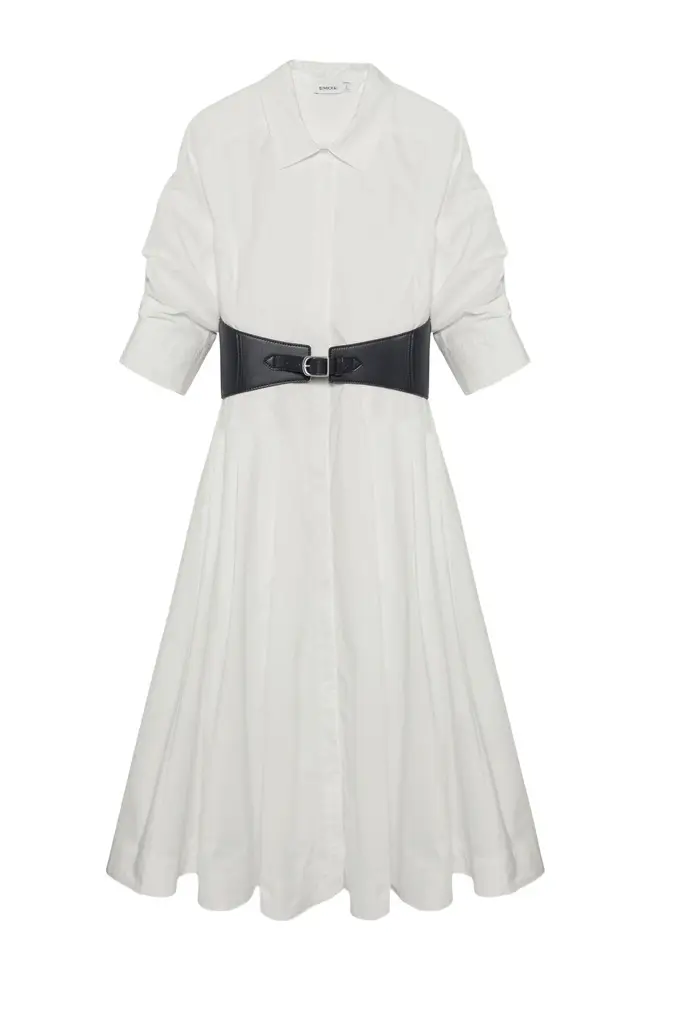 Simkhai Olson Belted Cotton Midi Dress