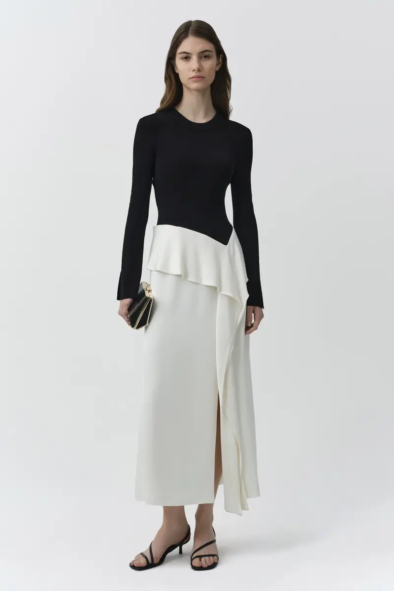 Simkhai Ornella Knit Satin Midi Dress | Thumbnail 2 Simkhai Ornella Knit Satin Midi Dress | Thumbnail 2