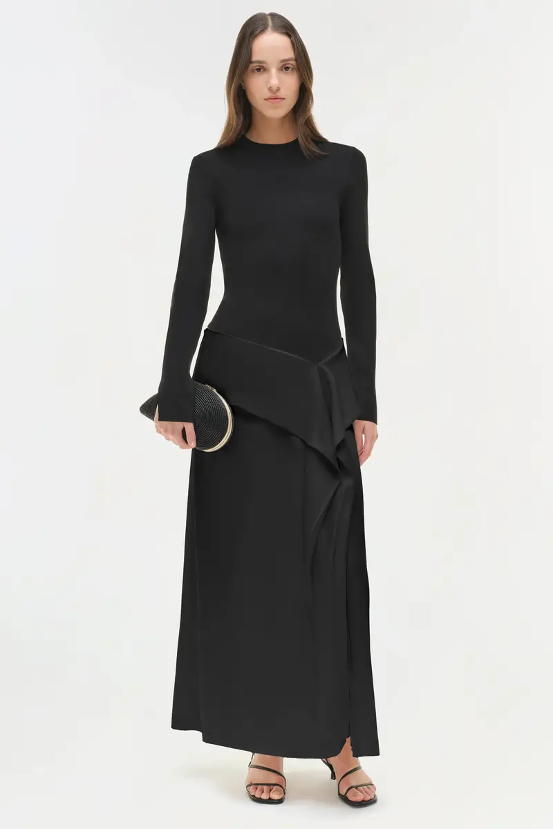 Simkhai Ornella Knit Satin Midi Dress | Thumbnail 2 Simkhai Ornella Knit Satin Midi Dress | Thumbnail 2