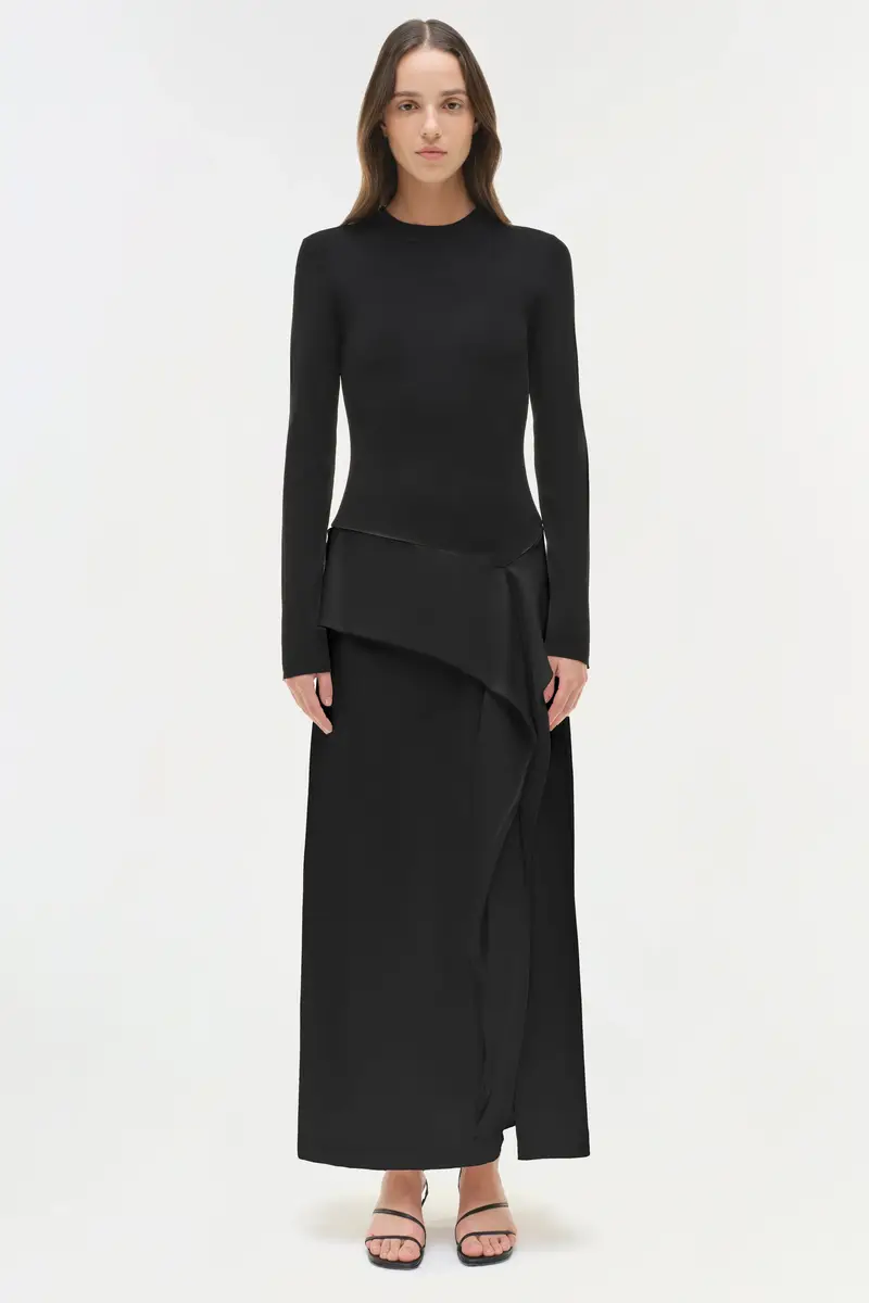 Simkhai Ornella Knit Satin Midi Dress | Thumbnail 6 Simkhai Ornella Knit Satin Midi Dress | Thumbnail 6