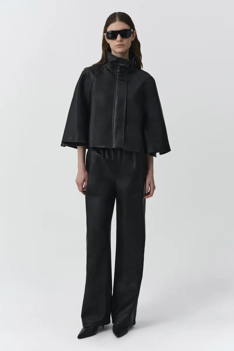Simkhai Orvik Leather Cape Jacket | Thumbnail 3