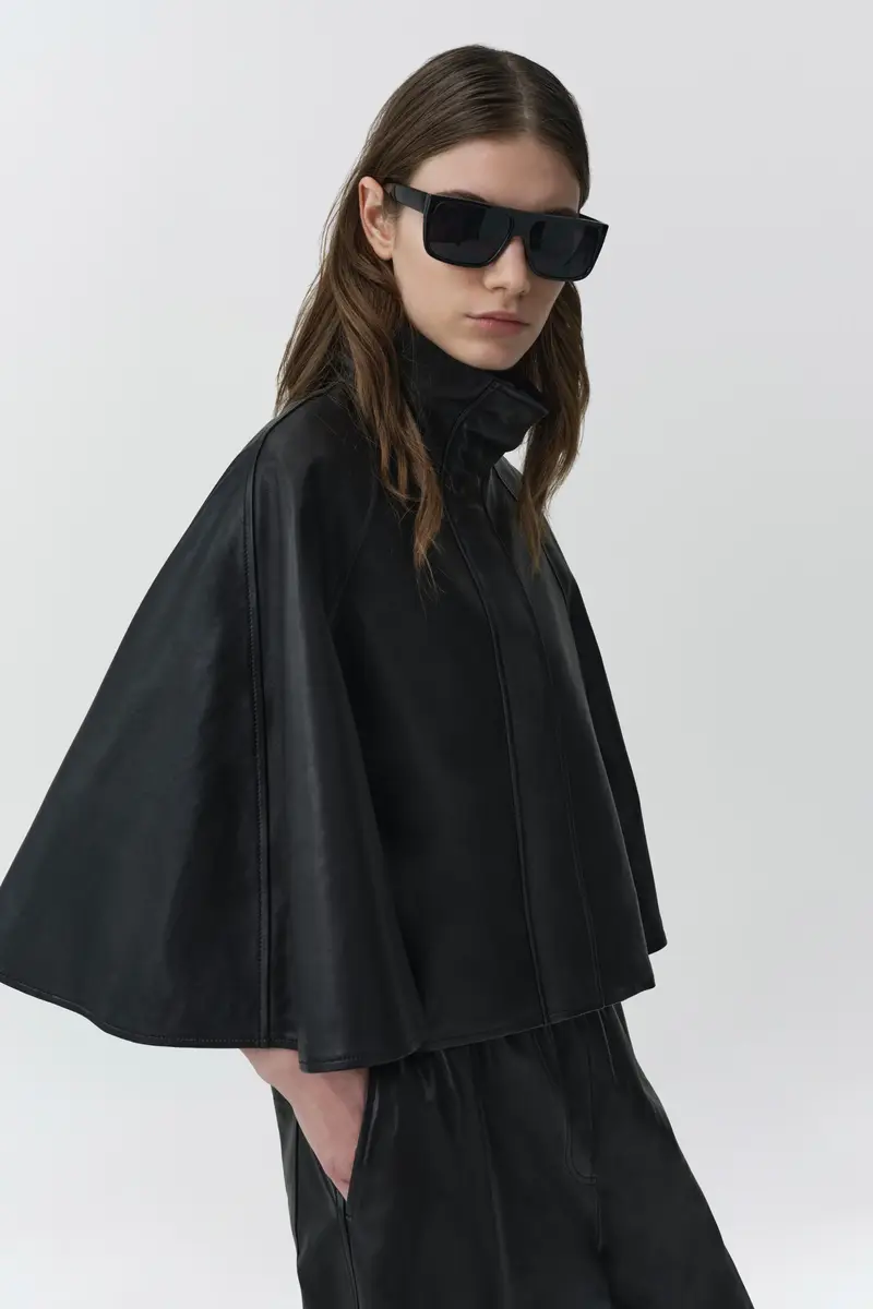 Simkhai Orvik Leather Cape Jacket | Thumbnail 4