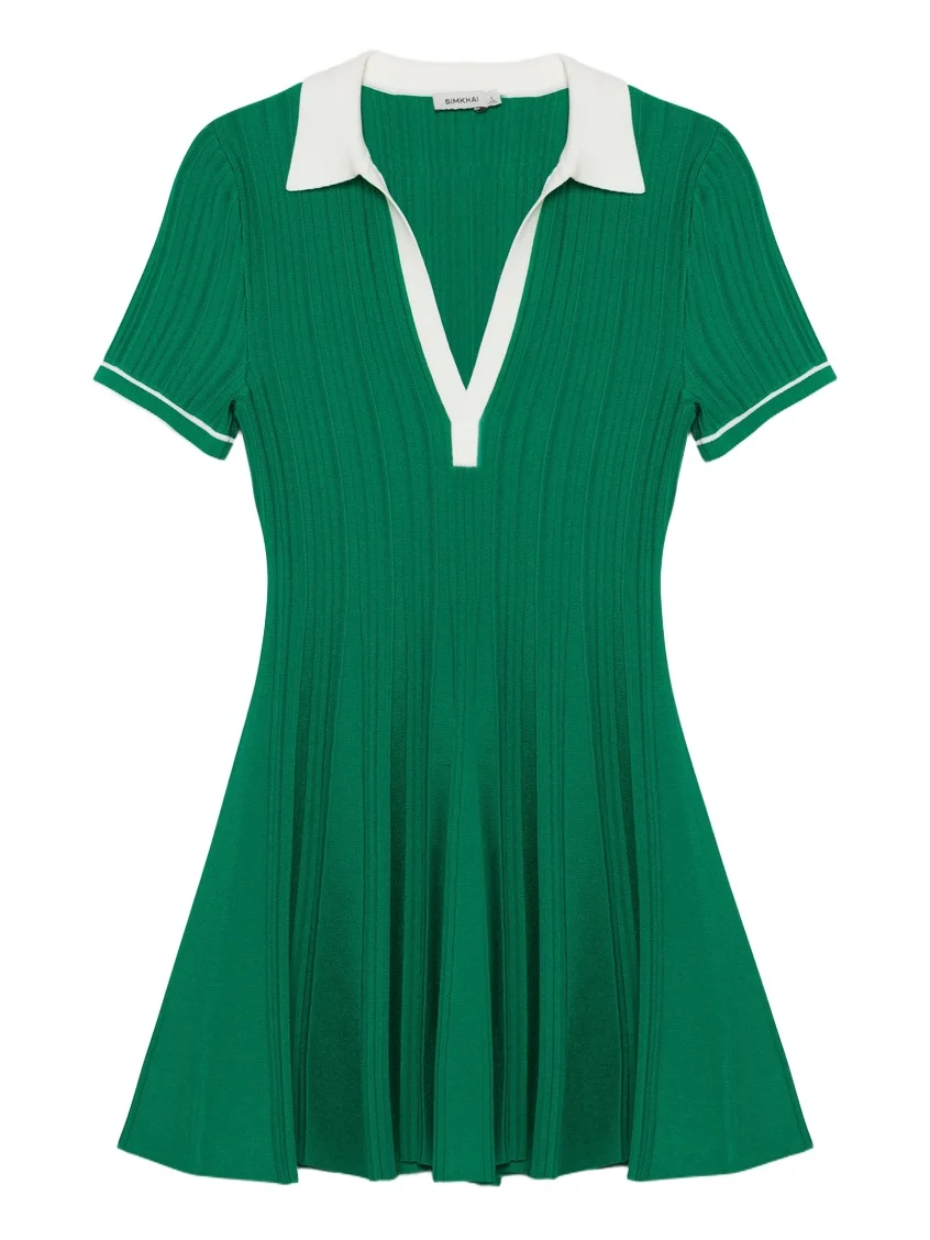 Simkhai Page Knit Polo Mini Dress