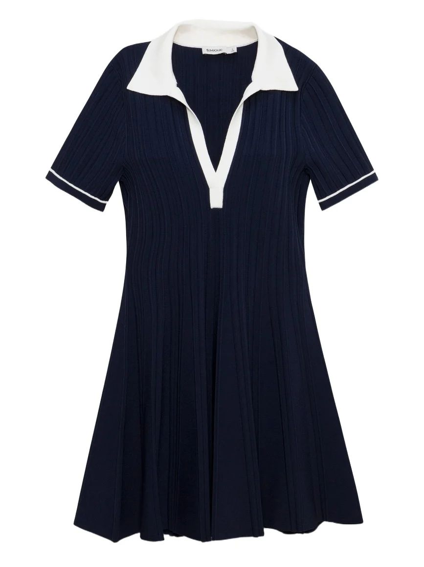 Page Knit Polo Mini Dress