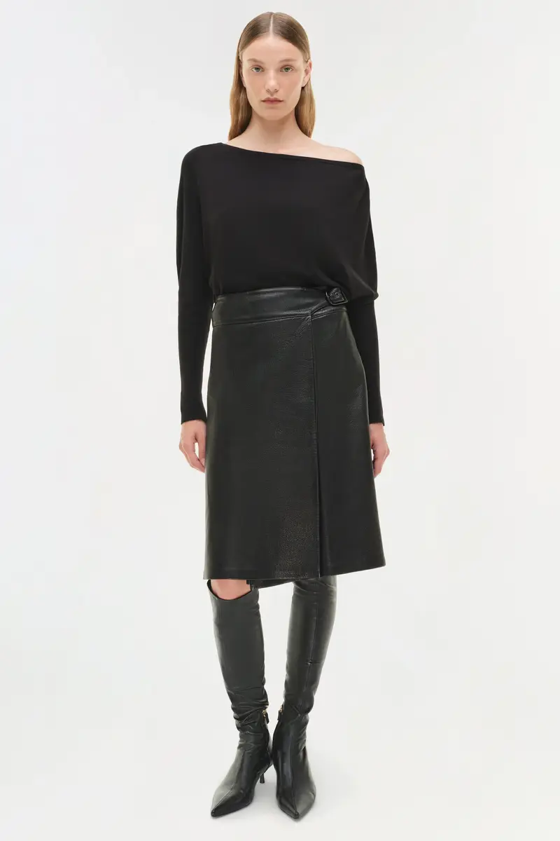 Simkhai Raddix Leather Midi Skirt | Thumbnail 3 Simkhai Raddix Leather Midi Skirt | Thumbnail 3