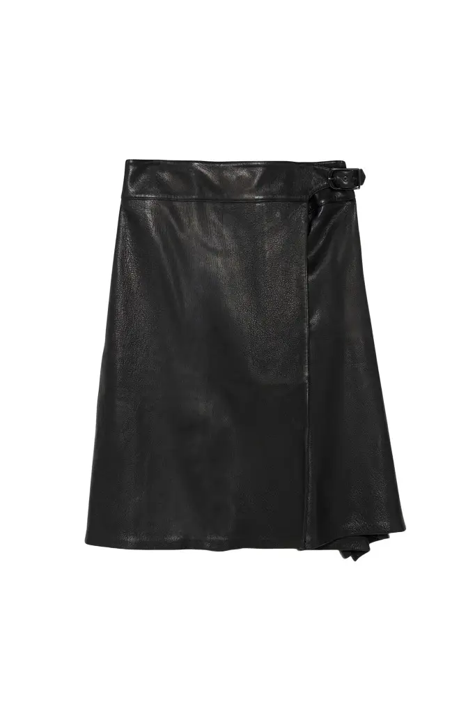 Simkhai Raddix Leather Midi Skirt