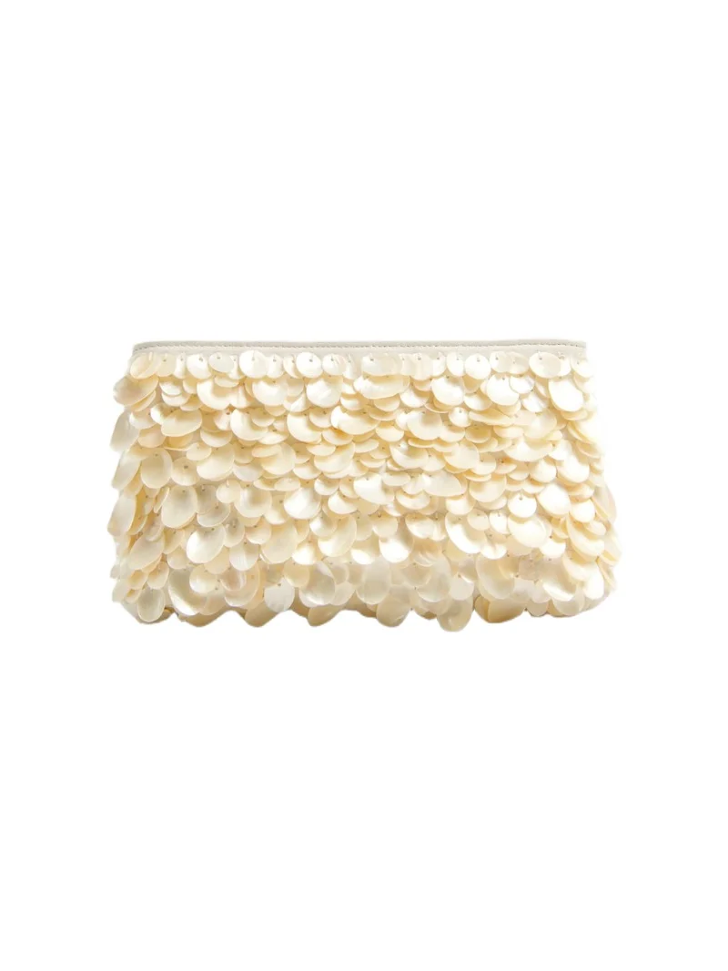 Reese Natural Shell Beaded Clutch