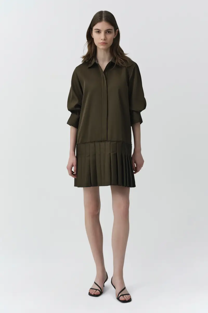 Simkhai Regina Pleated Mini Shirt Dress | Thumbnail 2 Simkhai Regina Pleated Mini Shirt Dress | Thumbnail 2