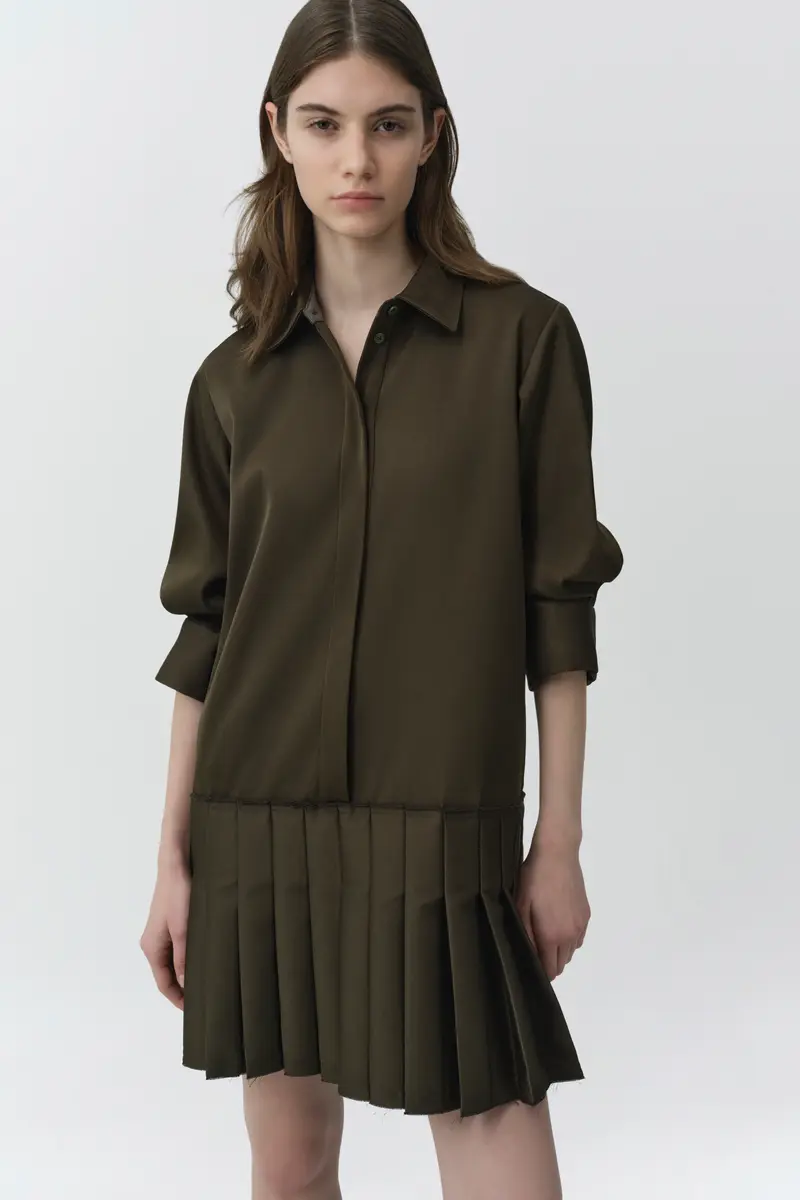 Simkhai Regina Pleated Mini Shirt Dress | Thumbnail 3 Simkhai Regina Pleated Mini Shirt Dress | Thumbnail 3