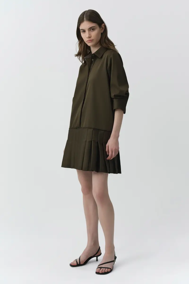 Simkhai Regina Pleated Mini Shirt Dress | Thumbnail 4 Simkhai Regina Pleated Mini Shirt Dress | Thumbnail 4